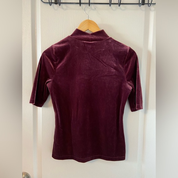 Banana Republic Burgundy Velvet Top - Picture 3 of 5
